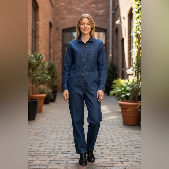 James Perse Denim long sleeve boiler suit size 3/large - Picture 1 of 6